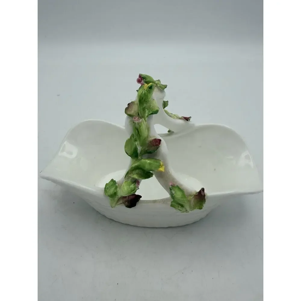 Coalport Bone China Small Floral English Basket - Made in England